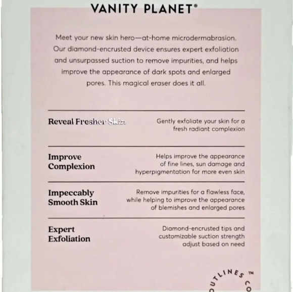 New Vanity Planet Microdermabrasion Wand exfoliating smooth + brighten skincare - Picture 5 of 7